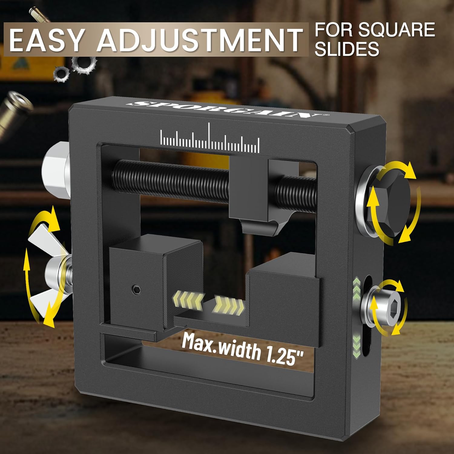 SporGain Pistol Sight Pusher Tool, Front and Rear Sight Removal Adjustment, Specialised Tool for Pistol, Heavy-Duty Design Compatible with Glock 19/43 and Similar Models
