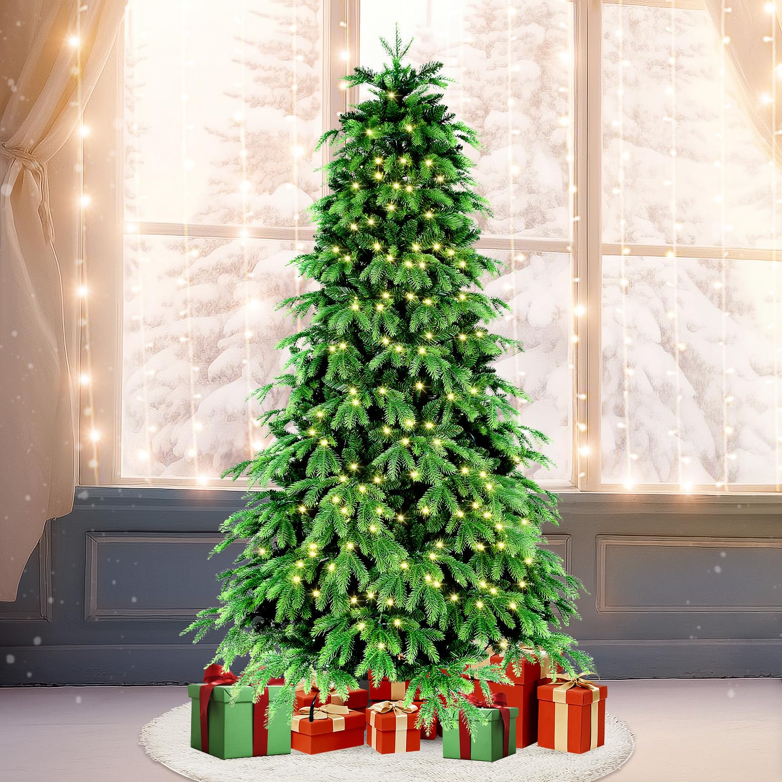✳︎new arrival✳︎christmastreeクリスマスツリー⑦ Amazon.com: 7FT Prelit Christmas Tree, Pre Lit Artificial