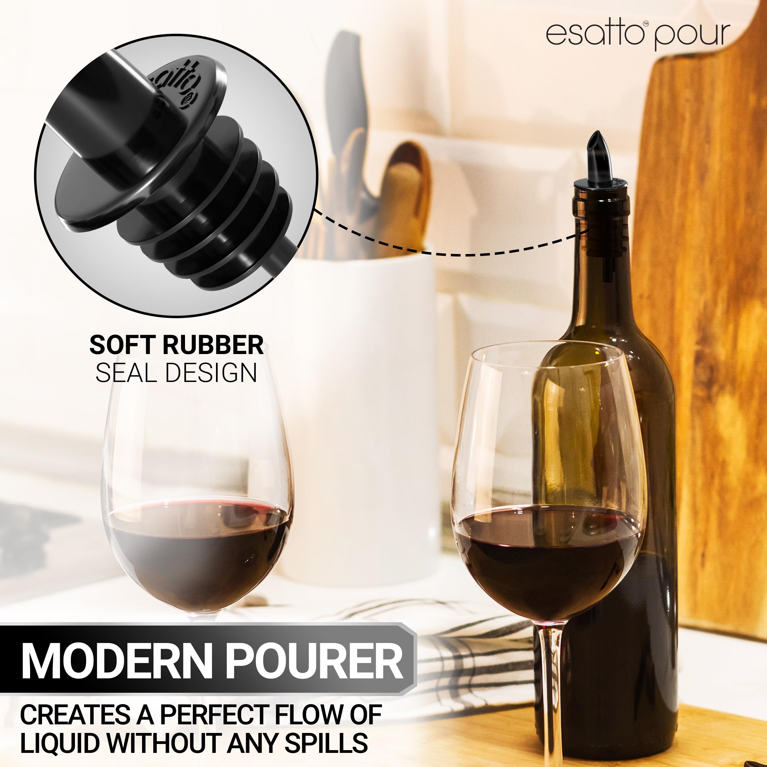 Esatto 100 piezas de plástico vertedor de botellas o vertedor de licor – versátil como un vertedor de bebidas, boquillas vertedor de alcohol y jarabe fácil de dispensar – fácil instalación, duradero,