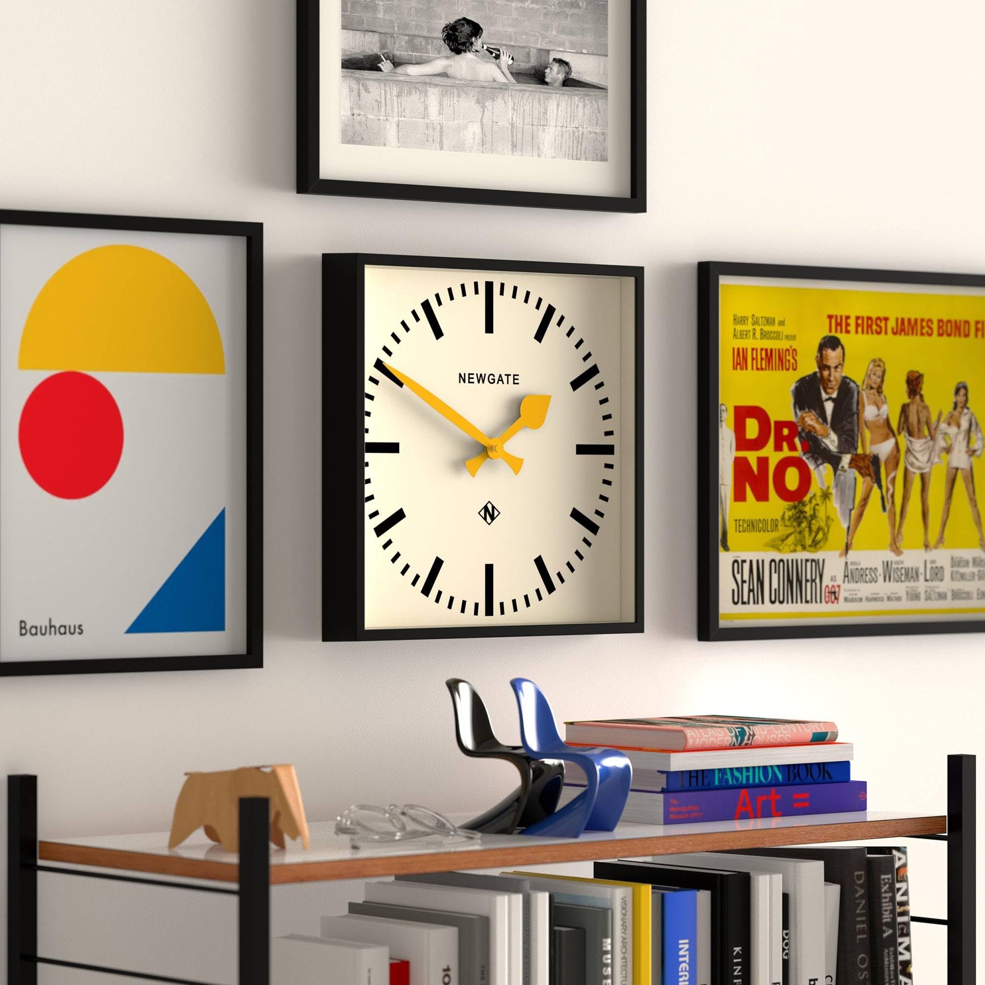 Amazon.com: NEWGATE® Number Five wall Clock | Square Retro