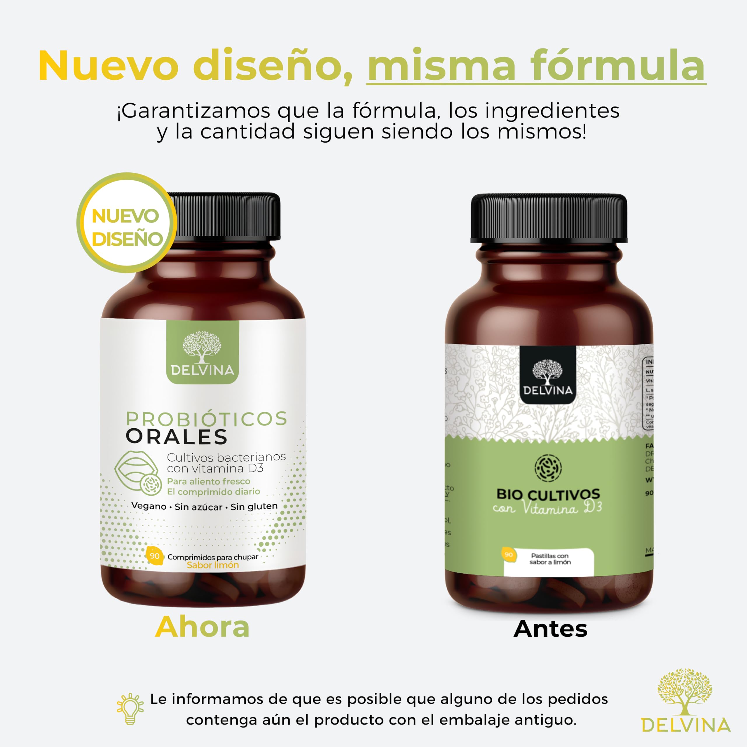 Combate el mal aliento - 90 pastillas para la higiene bucal sin enjuague bucal ni limpiador lingual - Aliento fresco - Cultivos bacterianos con vitamina D3 contra el mal aliento, limón