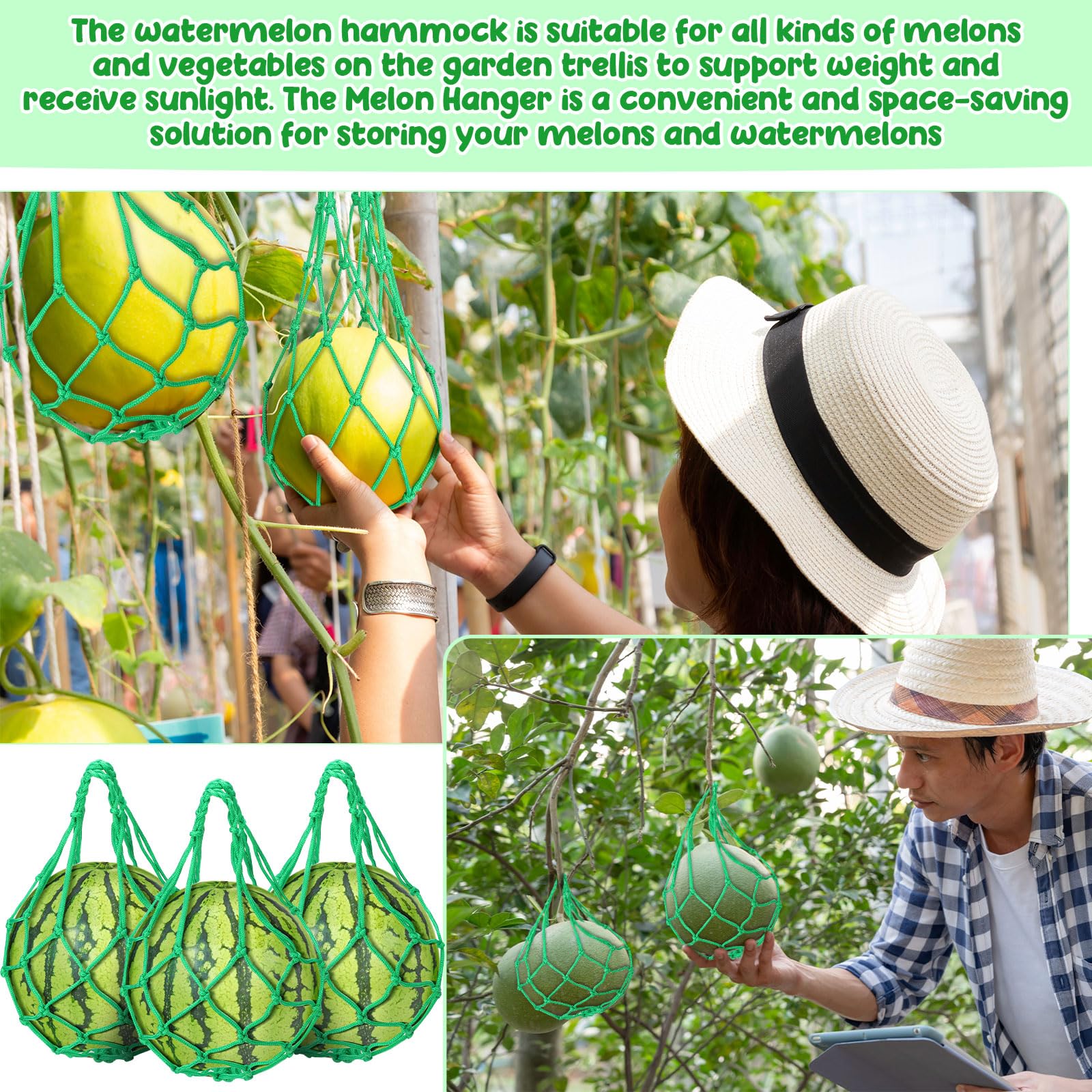 Amazon.com : Nuenen 12 Pcs Watermelon Net Melon Hammock Melon