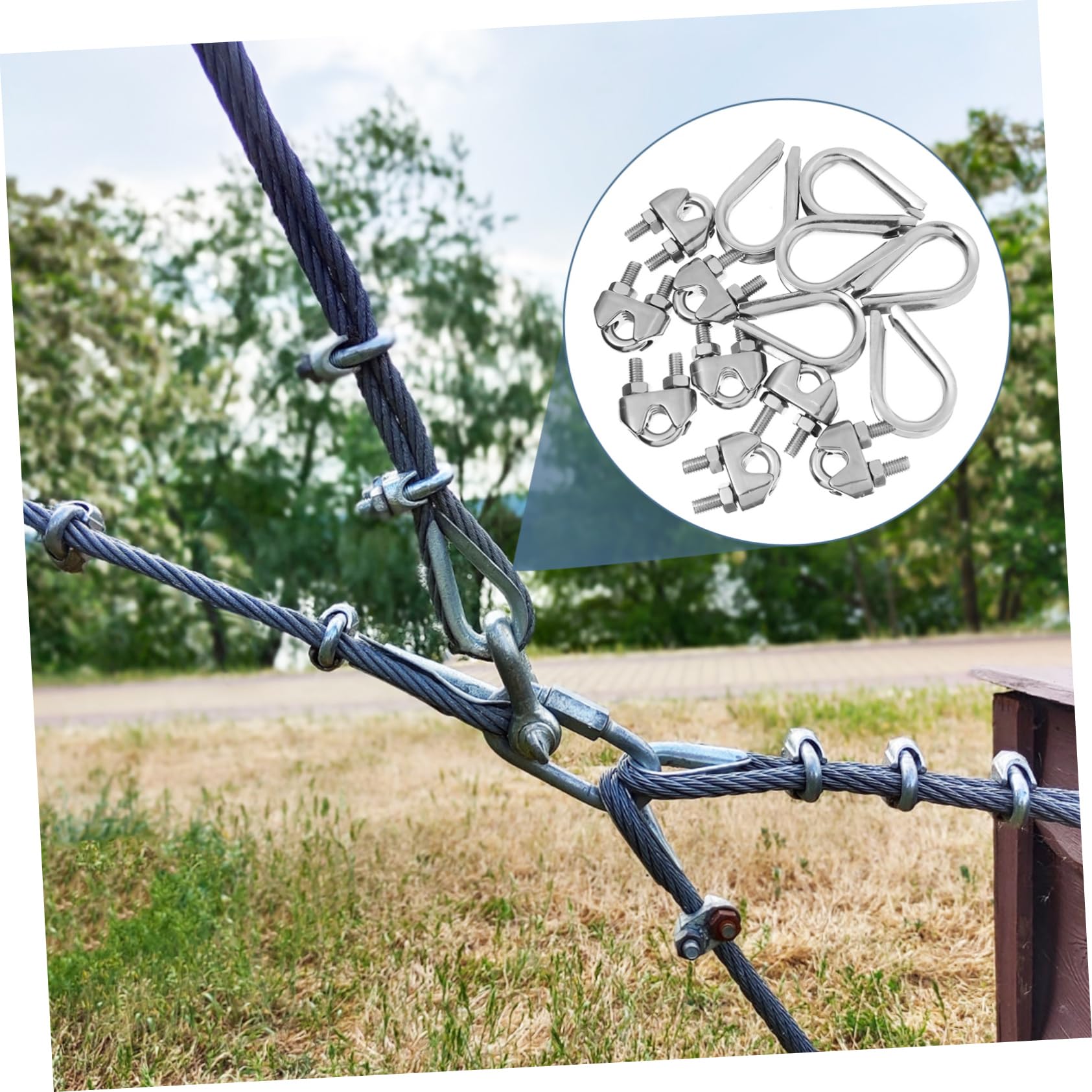 Gatuida 14 Pcs Stainless Steel Chuck Wire Rope Clamps Cable Clamps Wire Cable Clamp Wire Clamp Small Rope Clamps Wire Rope Clip Wire Rope Cable Clamp U Clamp Cable Clips Cable Clip Clamp