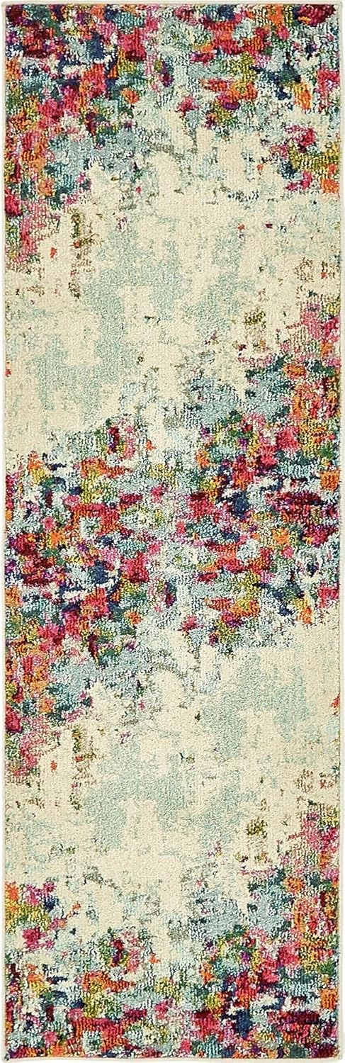 Rugs.com Theia Collection Rug – 2' 2 x 6' 9 Runner Multi Medium Rug Perfect for Hallways, Entryways