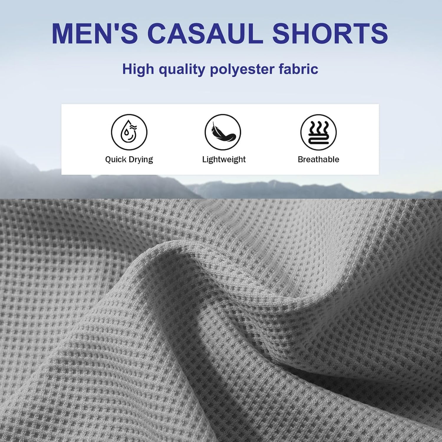 Mens Casual Shorts Elastic Waist Drawstring Lightweight Shorts Stretch Summer Beach Shorts for Men with Pockets - Image 6