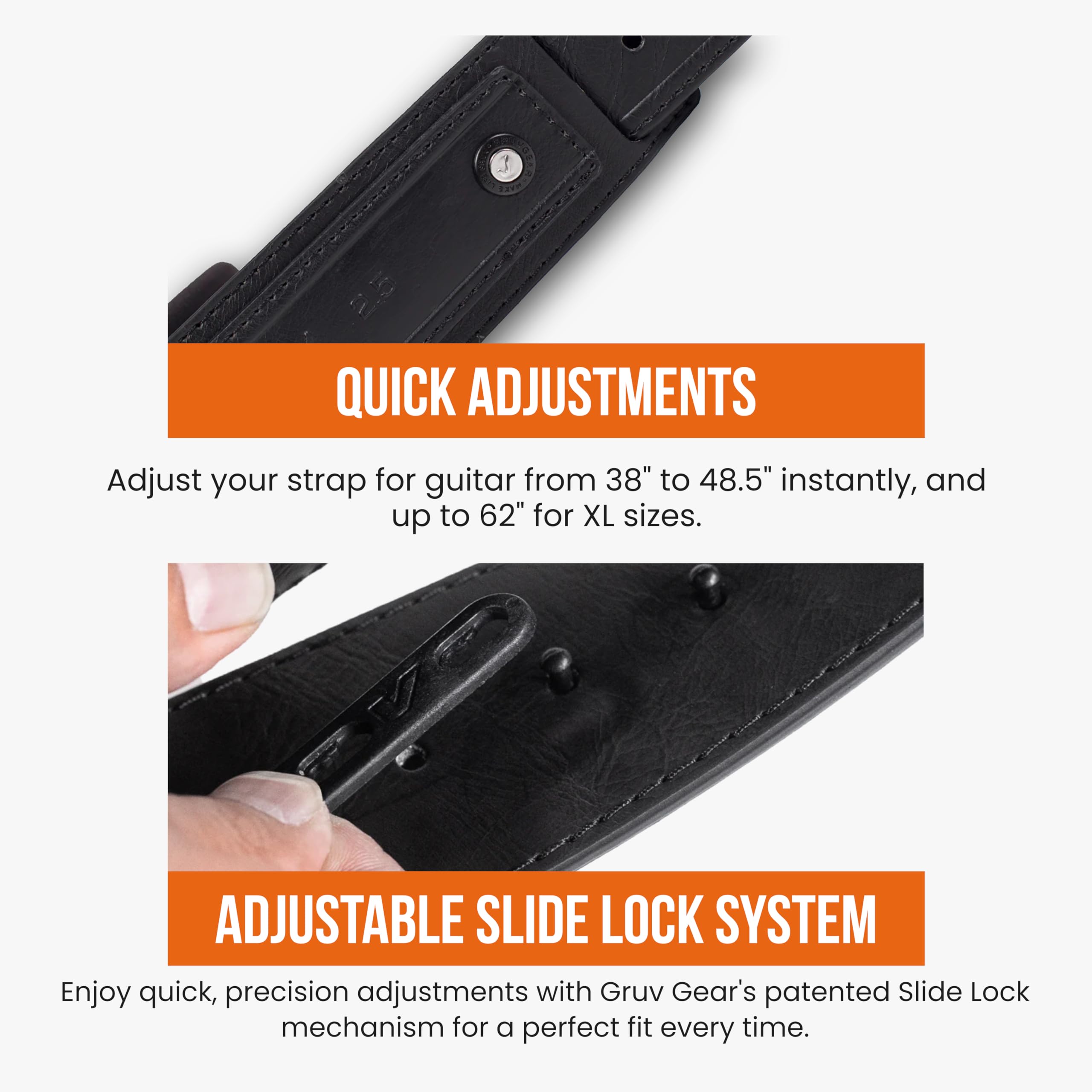 Gruv Gear SoloStrap Neo - Correa para guitarra y bajo de 4.0 pulgadas de ancho, color marrón