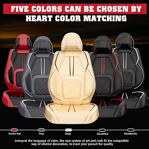 Miniatura 9 de ASLONG 5 fundas de asiento delantero y trasero de automóvil 2025, accesorios interiores de automóvil con piel de napa impermeable para automóviles,