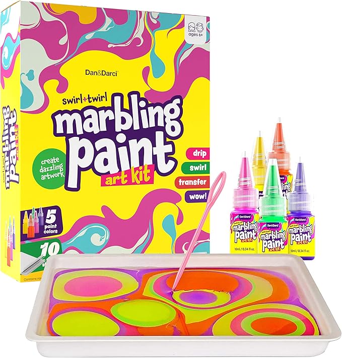 Marbling Paint Art Kit for Kids Arts and Crafts for Girls & Boys Ages