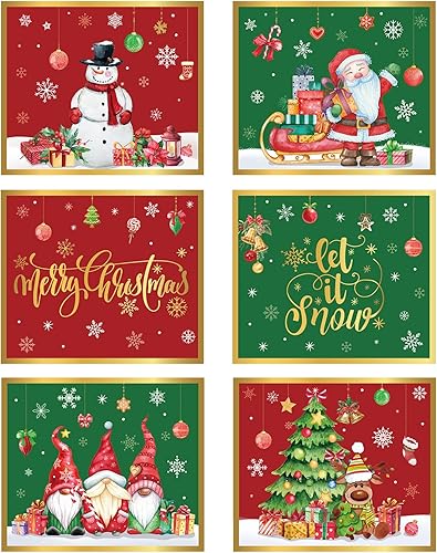 Miniatura 1 de Kajaia Juego de 6 manteles individuales de Navidad, 14 x 12 pulgadas, manteles individuales de plástico de Navidad para mesa de comedor, manteles