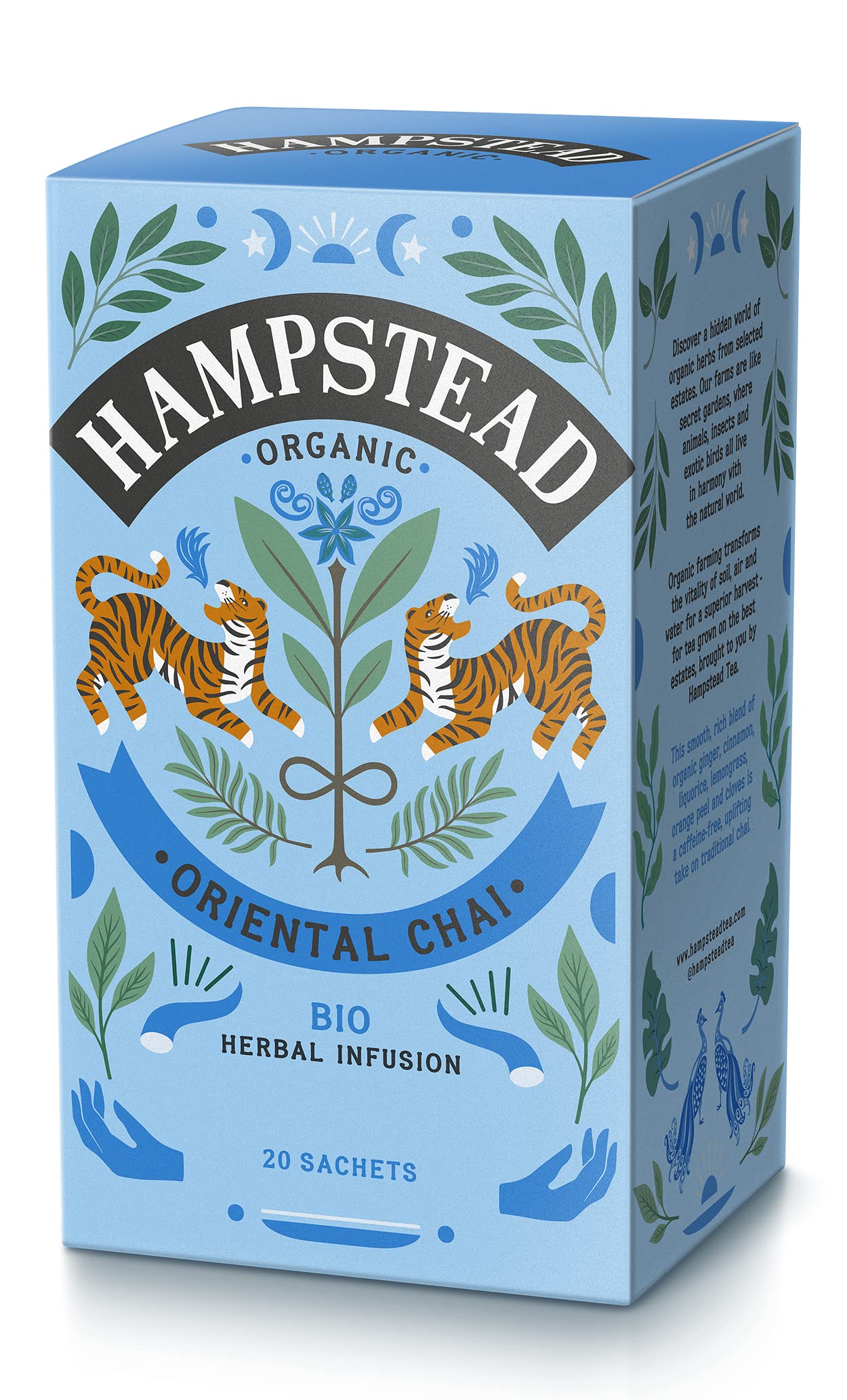 Hampstead Tea Organic Chai Spiced Infusion 20 Teabags (Pack of 4, Total 80)