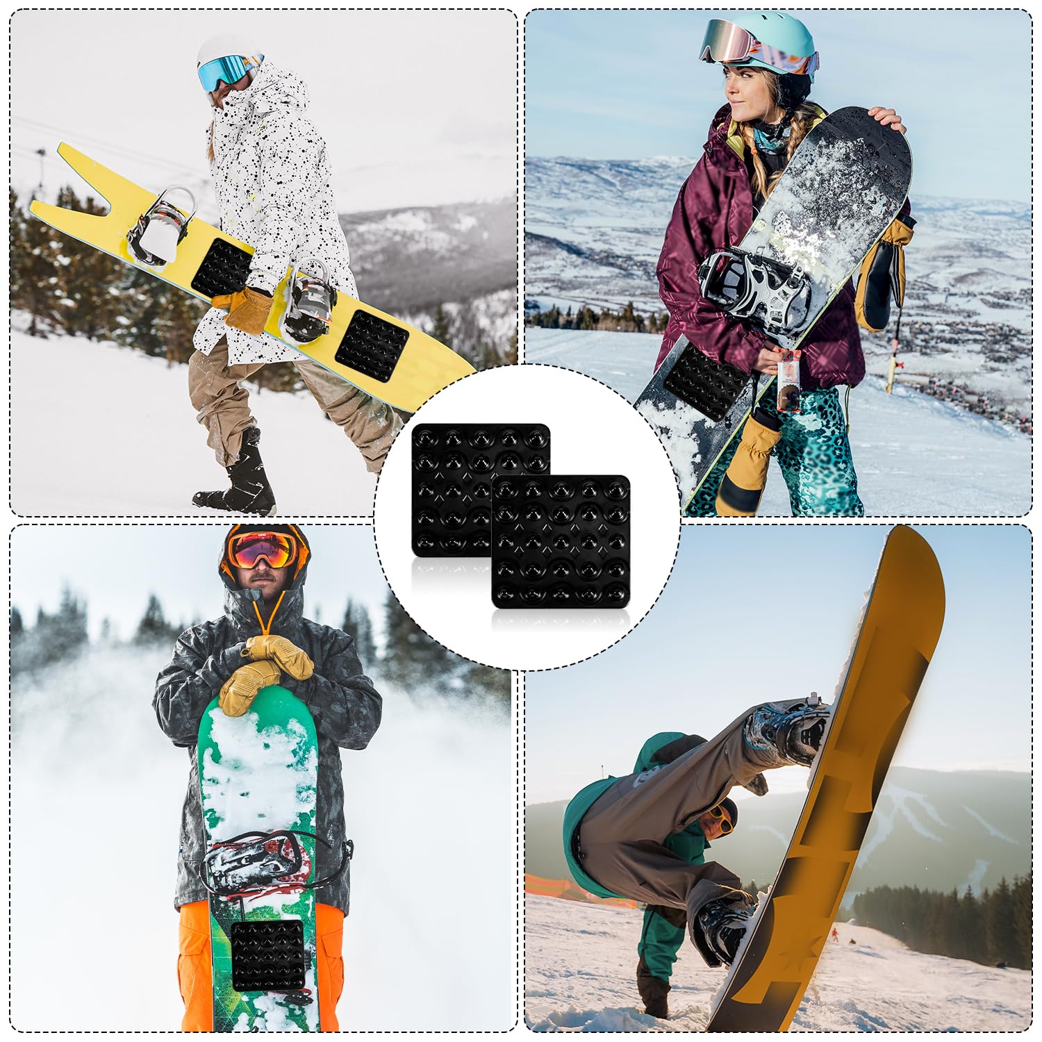 PEUTIER Snowboard Stomp Pads Antidérapant Tapis Autocollant Spike Extra Grip pour Ski Neige