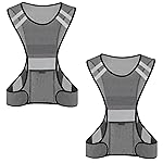 TCCFCCT Reflective Running Vest with Large Pocket, High Visibility Vest for Men Women, Lightweight Running Gear for Motorcycling, Cycling, Jogging, Night Walking, 2PCS, Grey