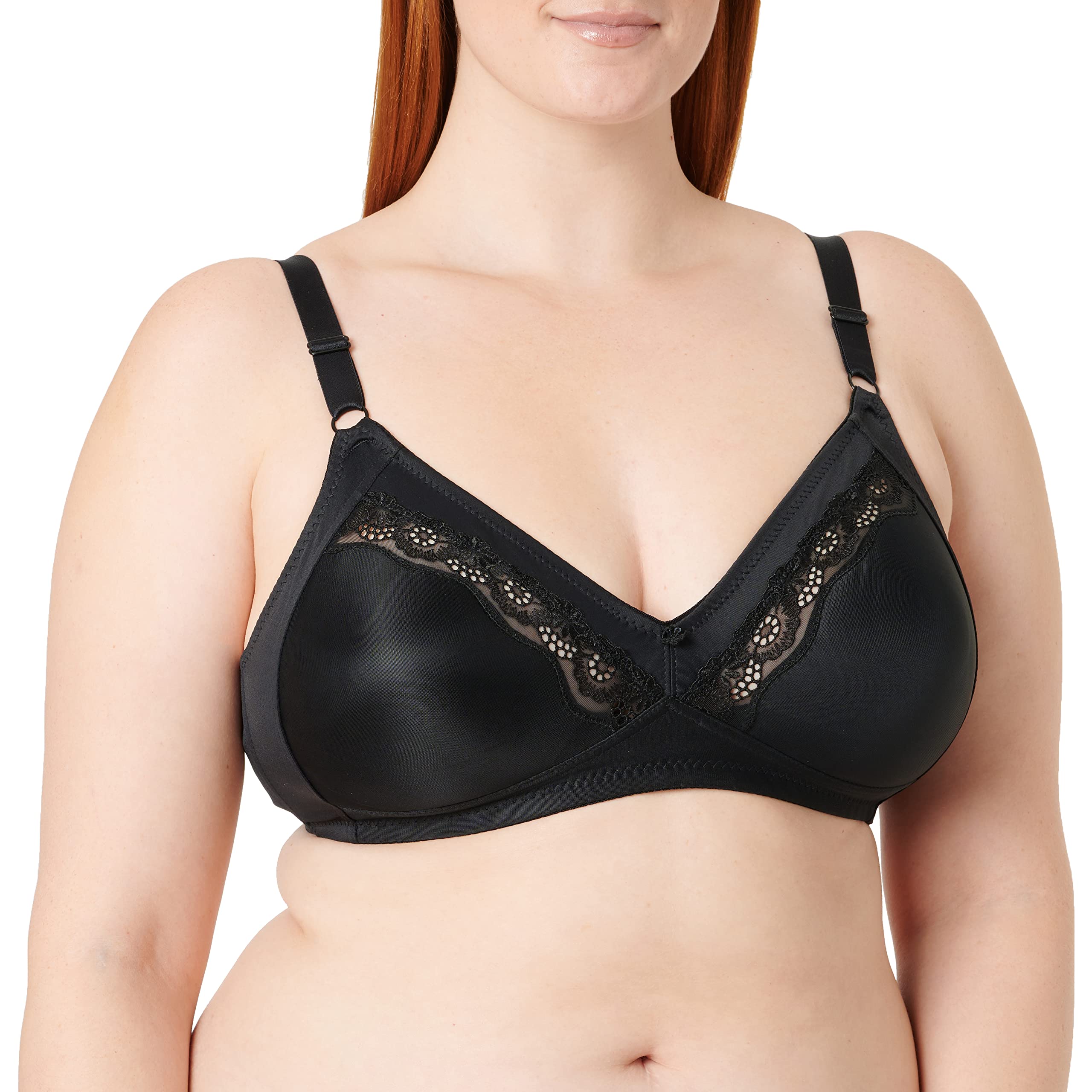 Simille Selene Reggiseno Senza Cerchi Preformato - Taglia Forte 4C - Nero - Cotone