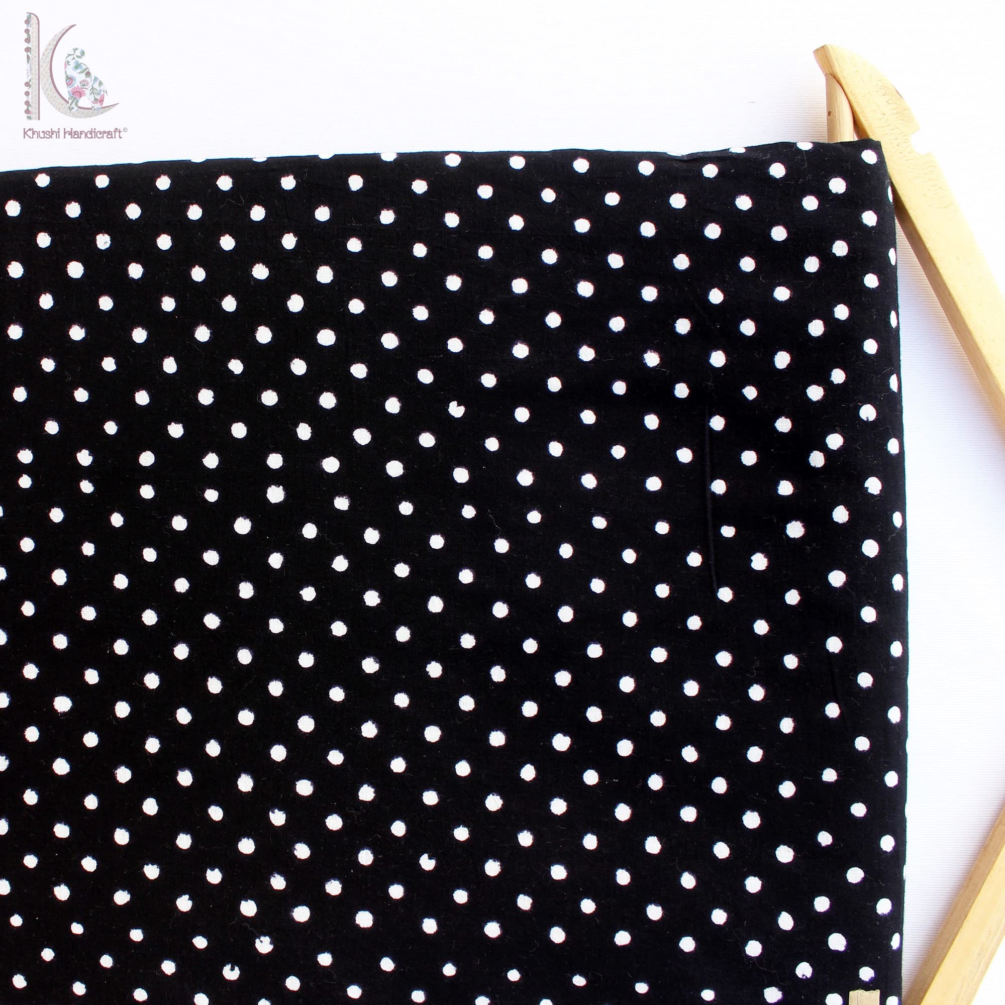 Khushi Handicraft Natural Black and White Sanganeri Printed Cotton Dress Material - Block Print Fabric, 1 Meter R-CTMC00022-image-45