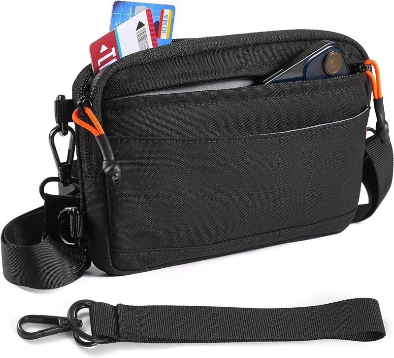 Wristlet Wallet for Women, 4-in-1 RFID Blocking Small Crossbody Bag for Men | Features hidden tracking pocket with wrist & shoulder straps. Organizes your phone, passport, cards and cash