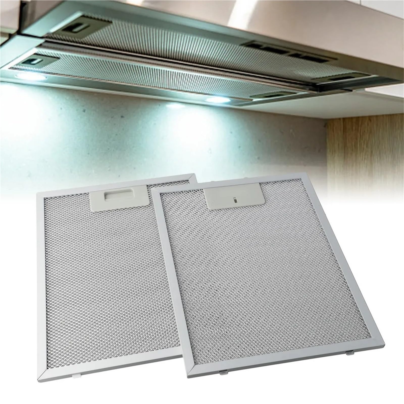 2 Uds 300x240x9mm Filtro De Humos De Aleación De Aluminio Accesorio De Ventilación Extractor De Campana Extractora Universal