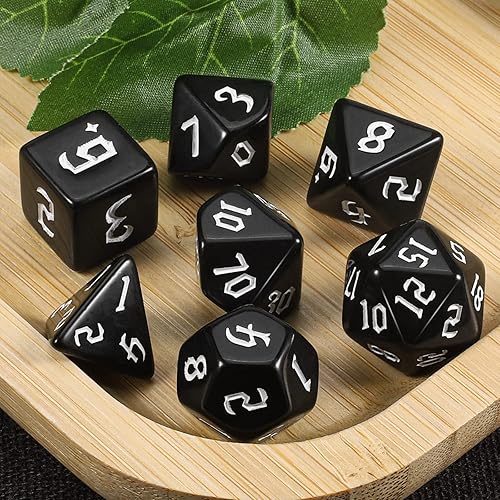 Miniatura 4 de CiaraQ DND - Juego de dados poliédricos con bolsa de dados para juegos de rol de Calabozos y Dragones RPG MTG