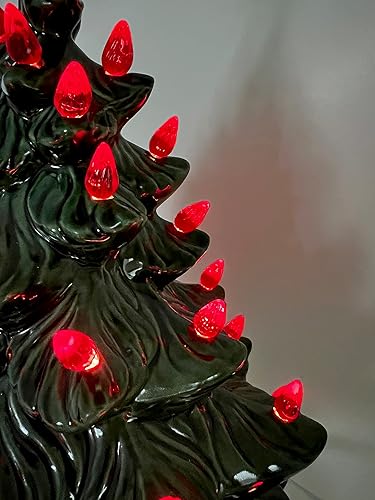 Miniatura 6 de National Artcraft® Luces de árbol de Navidad de cerámica estilo giro medio para su árbol de Navidad de cerámica nuevo o vintage - ROJO (100/paquete)