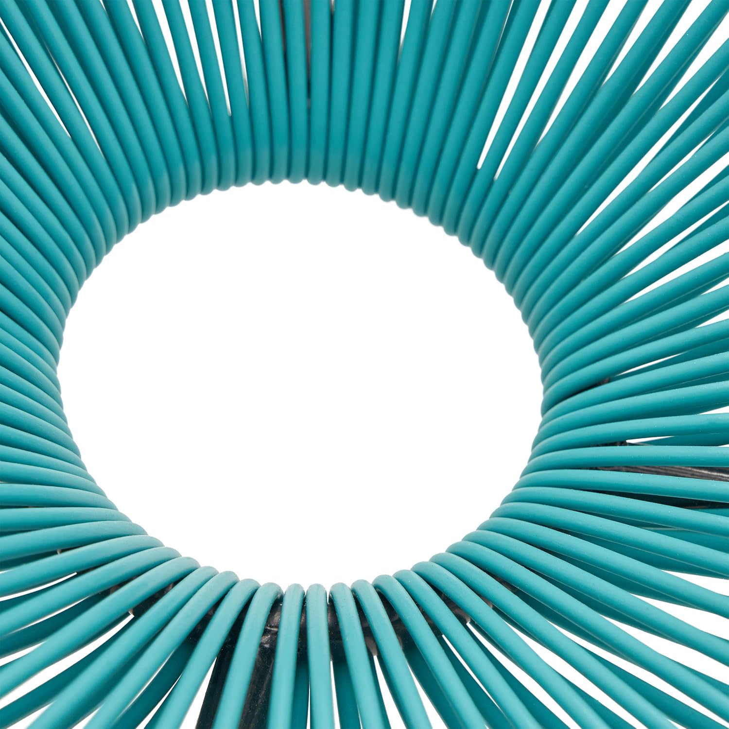 GDFStudio Outdoor Hammock Weave Chair with Steel Frame (Set of 4) - Teal and Black