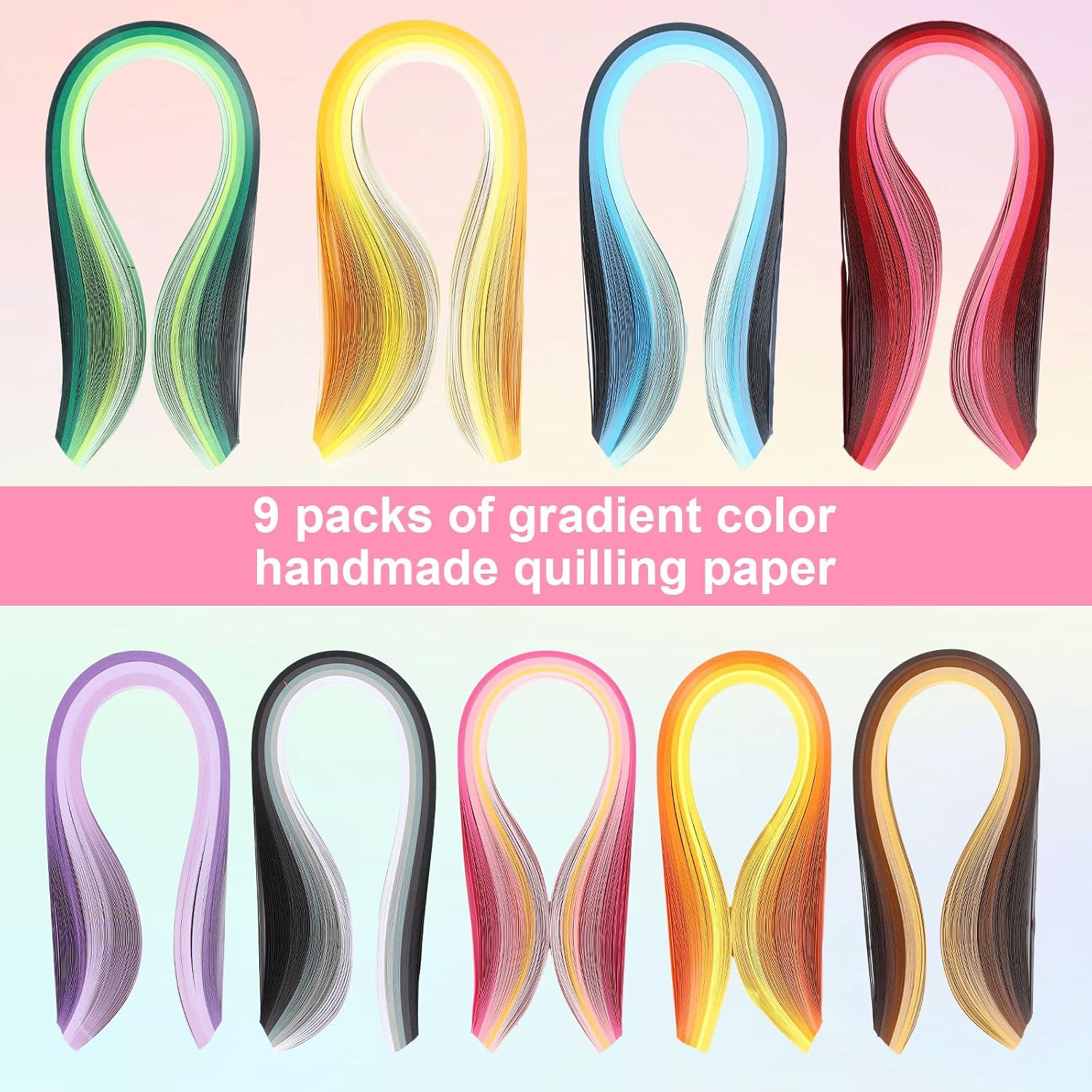 900 Pcs Quilling Papers Kits,42 Colors 900 Strips Origami Paper Quilling Strip Paper for Picture Frames,Decorating Cards,DIY Craft 5mm x 39cm