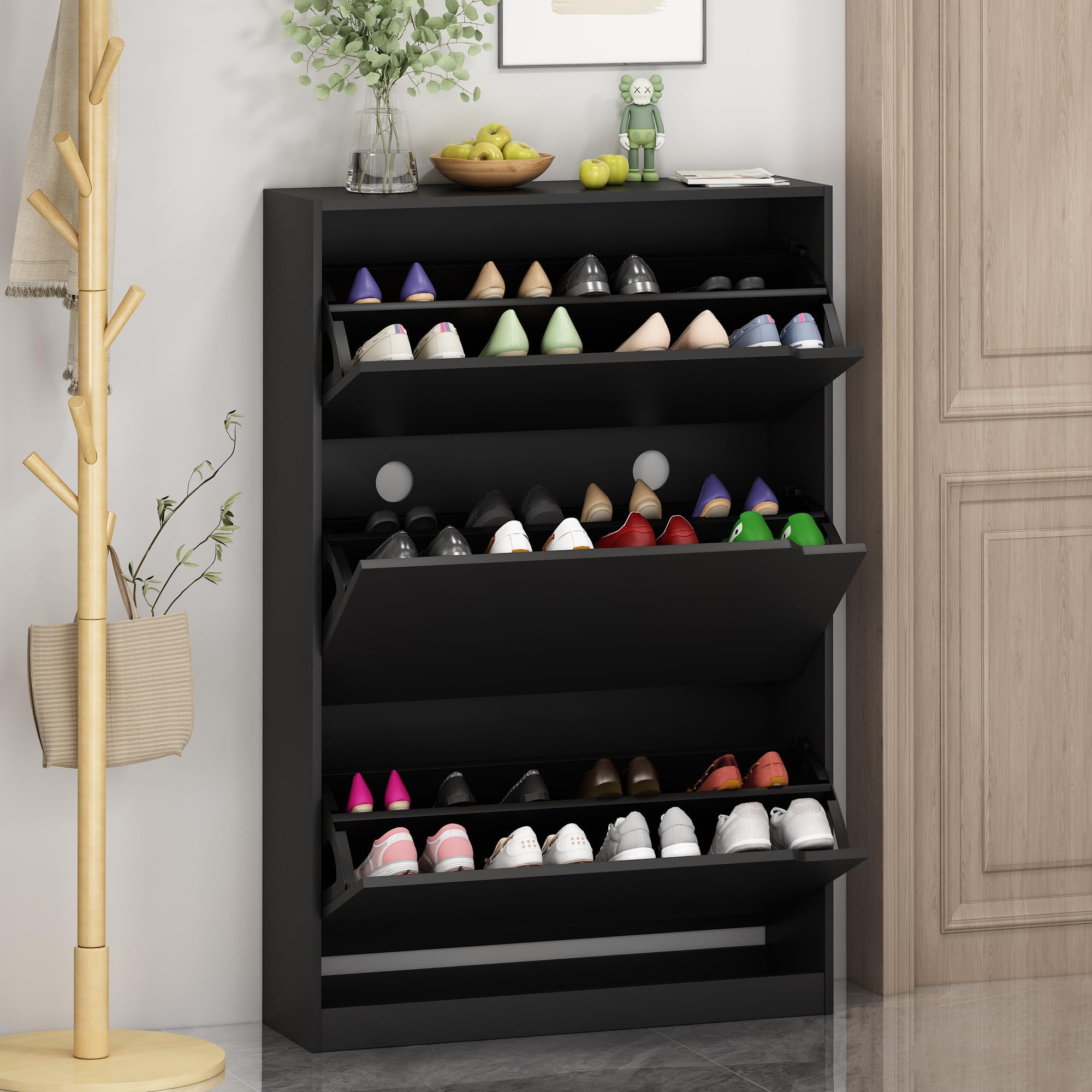 Amazon.com: NOVAMAISON Large Shoe Cabinet Set of 2, Shoe Storage ...