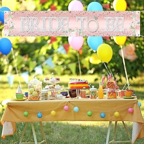 Miniatura 5 de WeBenison Cartel grande de la novia para ser despedida de soltera, telón de fondo de boda, césped, patio, jardín, despedida de soltera, decoración