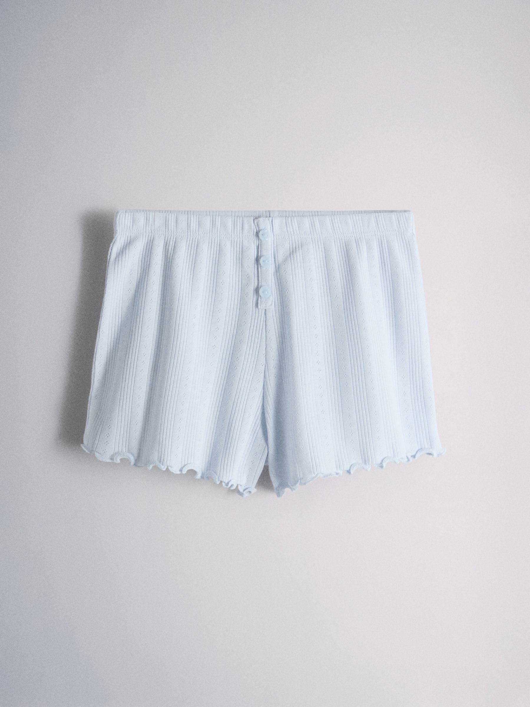 THE SET Fille Pyjama en Jersey Manches Courtes avec ajouré Pointelle, Lot de 3