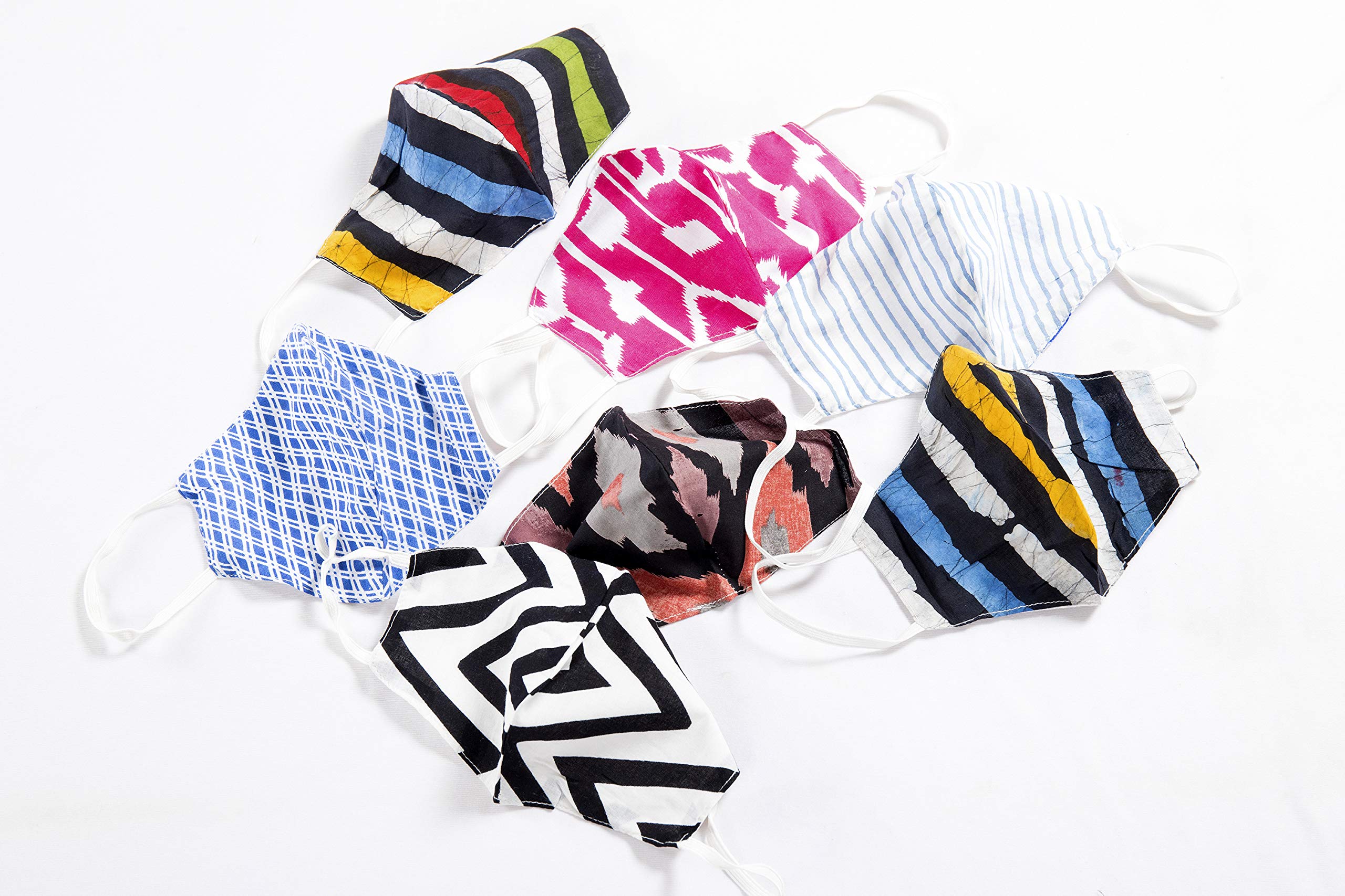 Ravaiyaa - Attitude is everything Cotton Printed Pack of 7 Days Mask Hand Block Printed M95 Style Comfortable Mask