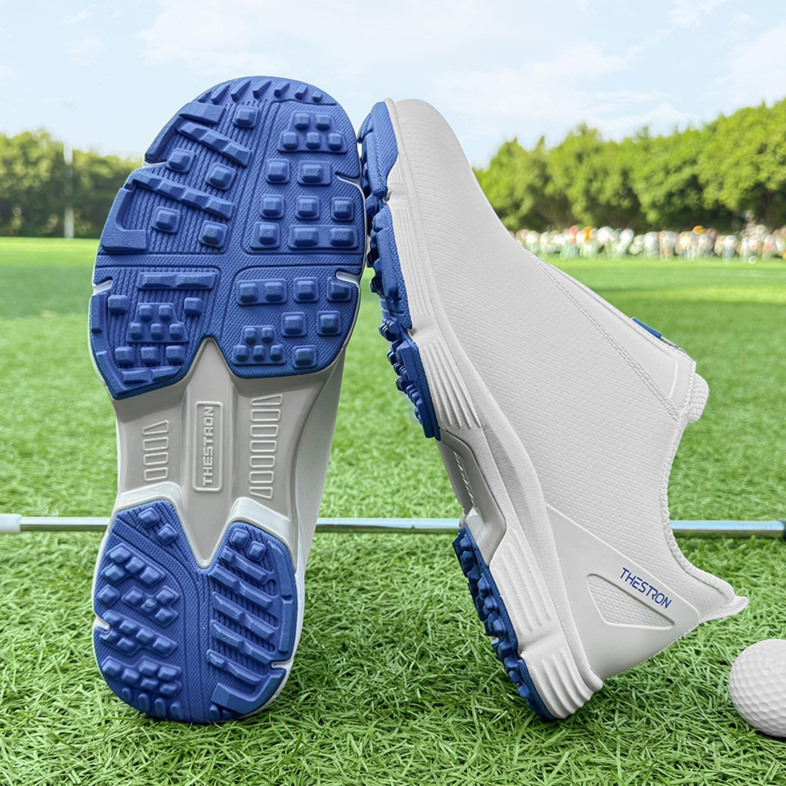 Męskie wodoodporne buty golfowe bezkolcowe wsuwane sneakersy golfowe lekkie profesjonalne antypoślizgowe buty sportowe do chodzenia