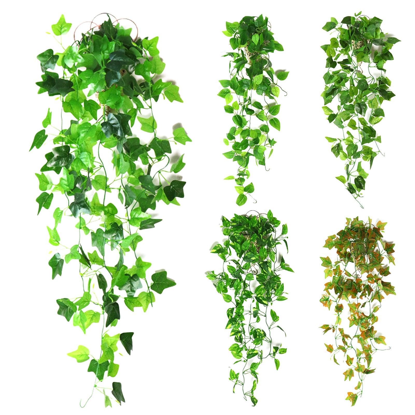 1/5 plantas artificiales de 1,1 m, de ABS, decoración colgante para bodas