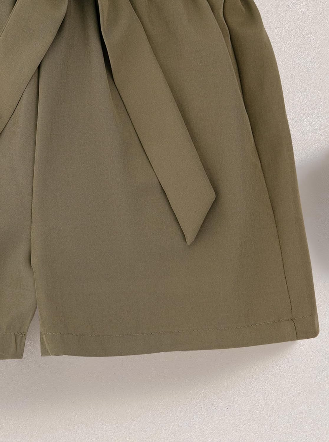 Girls' 2 Pieces Outfits Cute Ruffle Sleeve Top and High Waisted Striped Shorts Set - Image 6