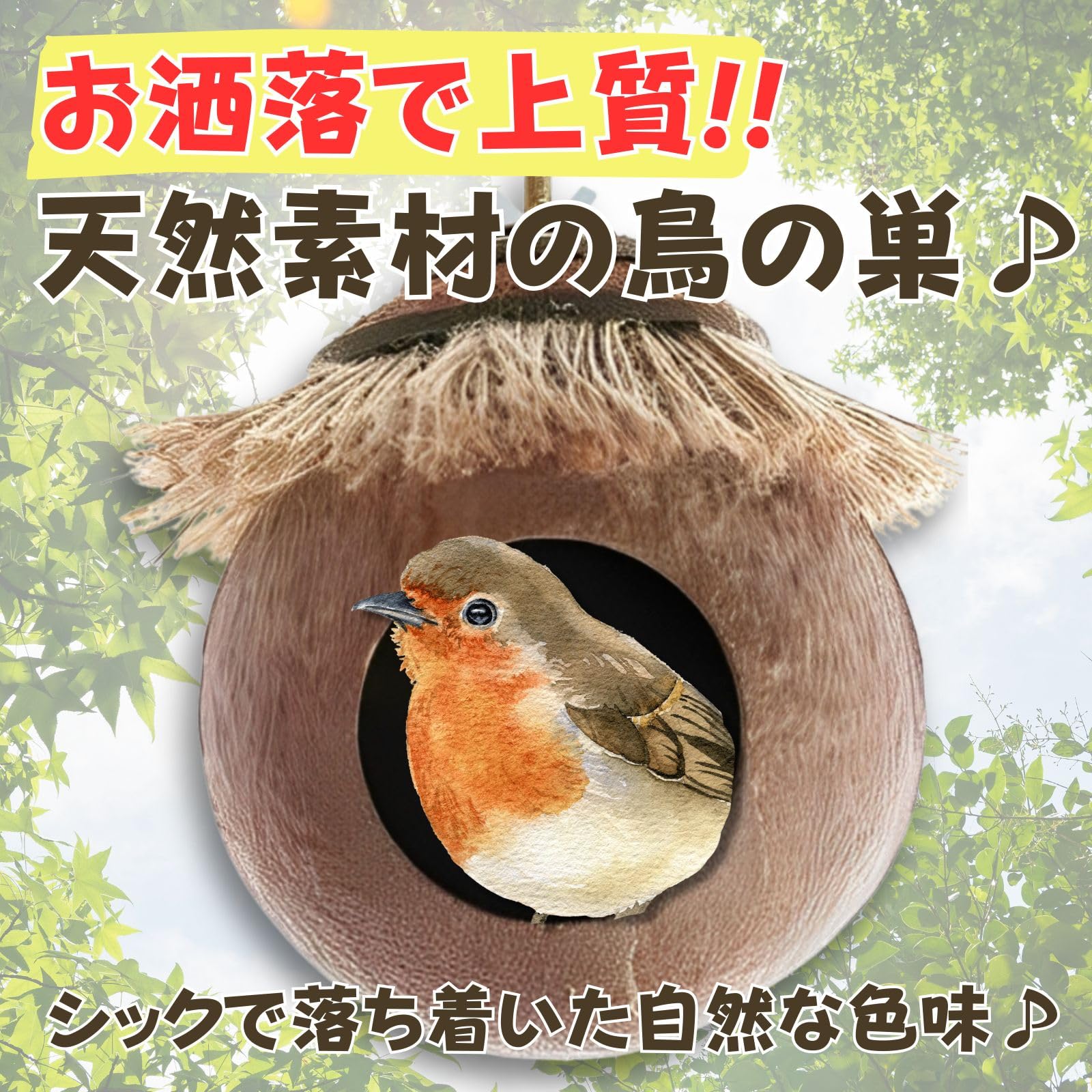 Amazon.co.jp: Leap Raupe 鳥の巣 つぼす バードテント ココナッツ素材