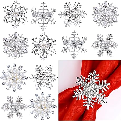 Whaline Snowflake Napkin Rings: Exquisite Holiday Table Decor