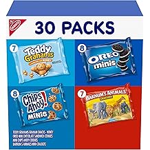 Nabisco Team Favorites Variety Pack, OREO Mini, CHIPS AHOY! Mini, Teddy Grahams Honey &amp; Barnum's Animal Crackers, 30 Snack Packs