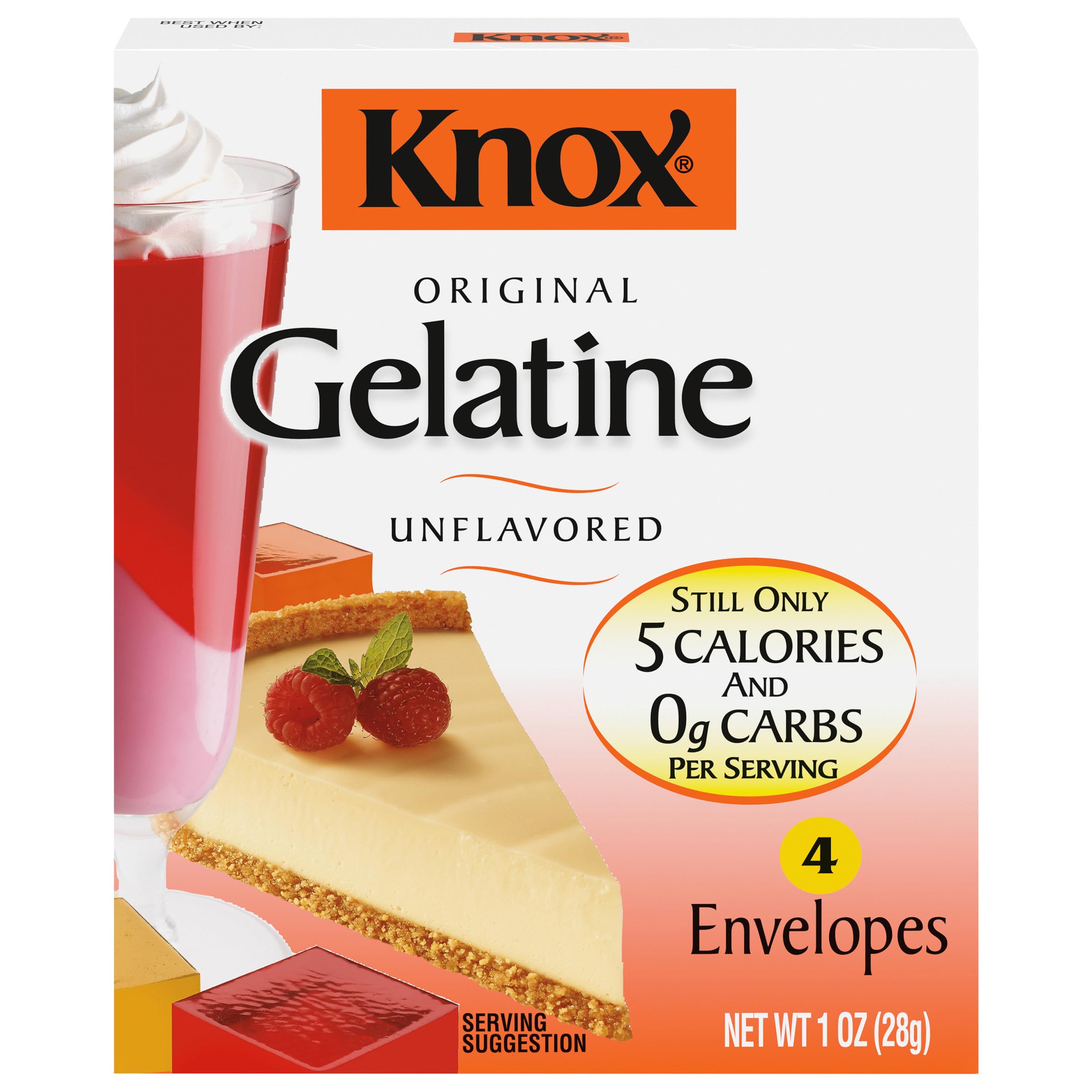 Knox Gelatine Unflavored,4 Count (1oz)