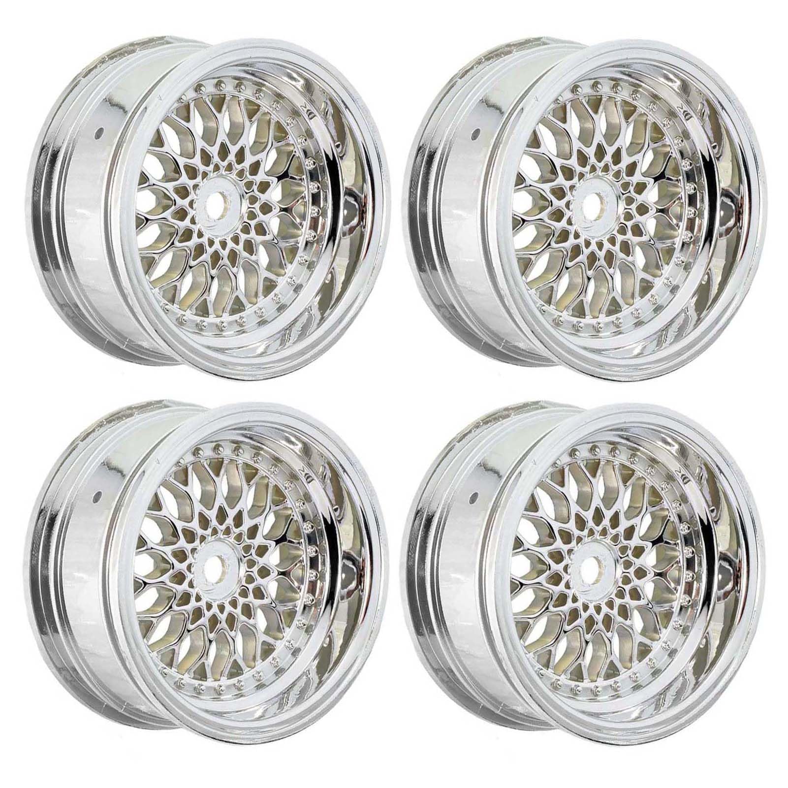 KEEDA RC Car Diameter 52 mm/2.05 Inch Plastic Rims 12 mm Hexagonal Wheels for 1/10 RC On Road Touring Racing Drift Car (Offset Depth 6 mm, Silver) โ image 1