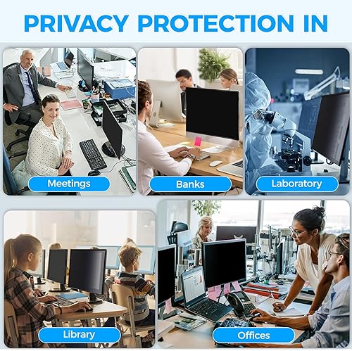 Miniatura 8 de Paquete de 2 pantallas magnéticas de privacidad para computadora de diseño oculto de 24 pulgadas, filtro de pantalla extraíble para monitor sin