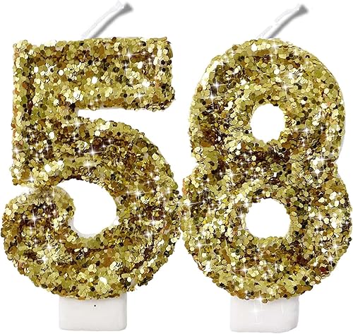 Miniatura 447 de Velas de números con purpurina de oro rosa de 2.8 pulgadas, muchos colores, regalos de cumpleaños de 22 años, velas de cumpleaños, velas de números