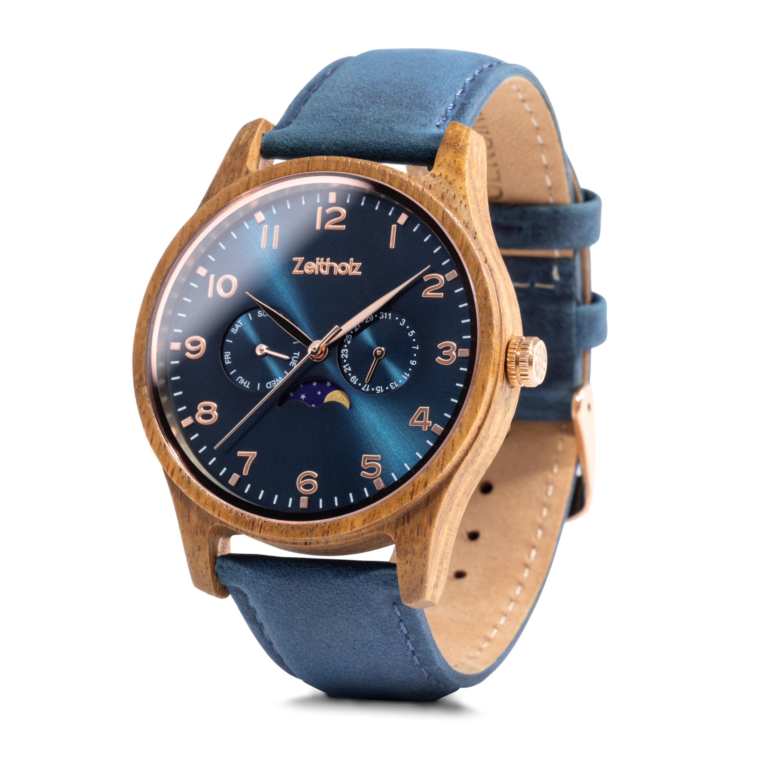 Holzuhr Herren, für Herren, Armbanduhr, Neue Klitten Kollektion, Analog, 42mm, 100% Naturholz mit Japanischem Quarzwerk. Zeitloser Stil, nachhaltiger Luxus.