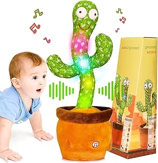 Baby Dancing Cactus for Baby Toys Boys Girls, Dancing Cactus Mimicking Toy Talking Cactus Toy 6 to 12 Month Old Baby Toys, Talking Imitation Toys Glowing Musical Toys Children's Educational Toys