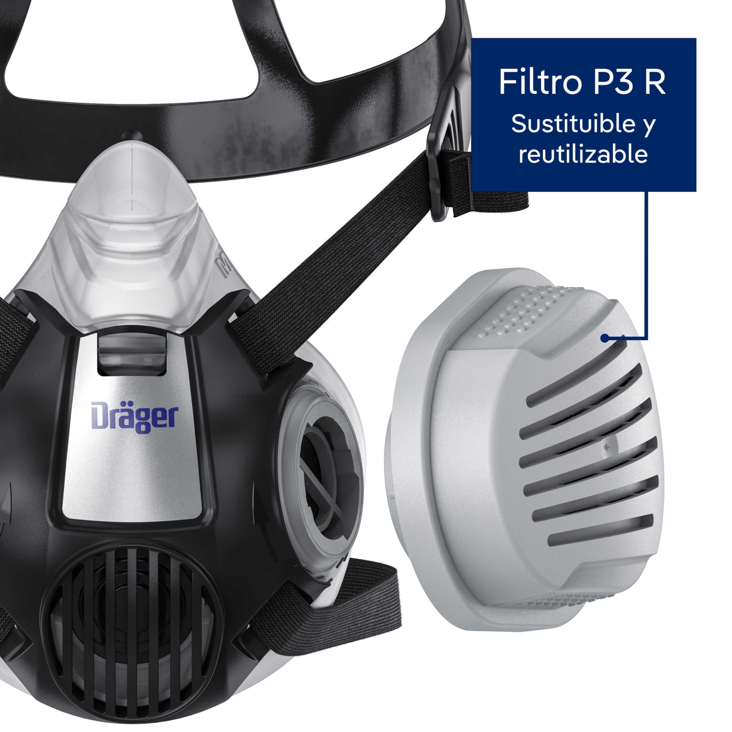 Dräger X-plore 3300 - Máscara de polvo y artesanía con filtros P3 resistente al agua contra partículas finas diferentes tallas