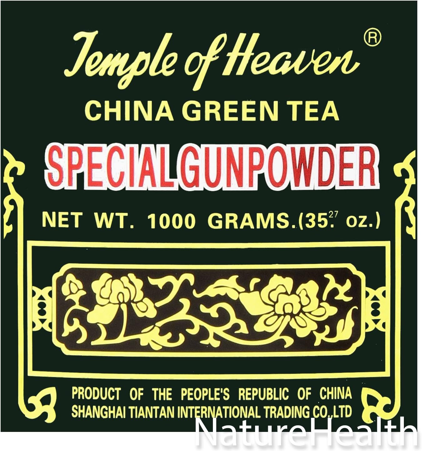 Temple of Heaven China Green Tea Special Gunpowder 1 Kilo Guaranteed Authenticity, 2.2 Pound (Pack of 1)