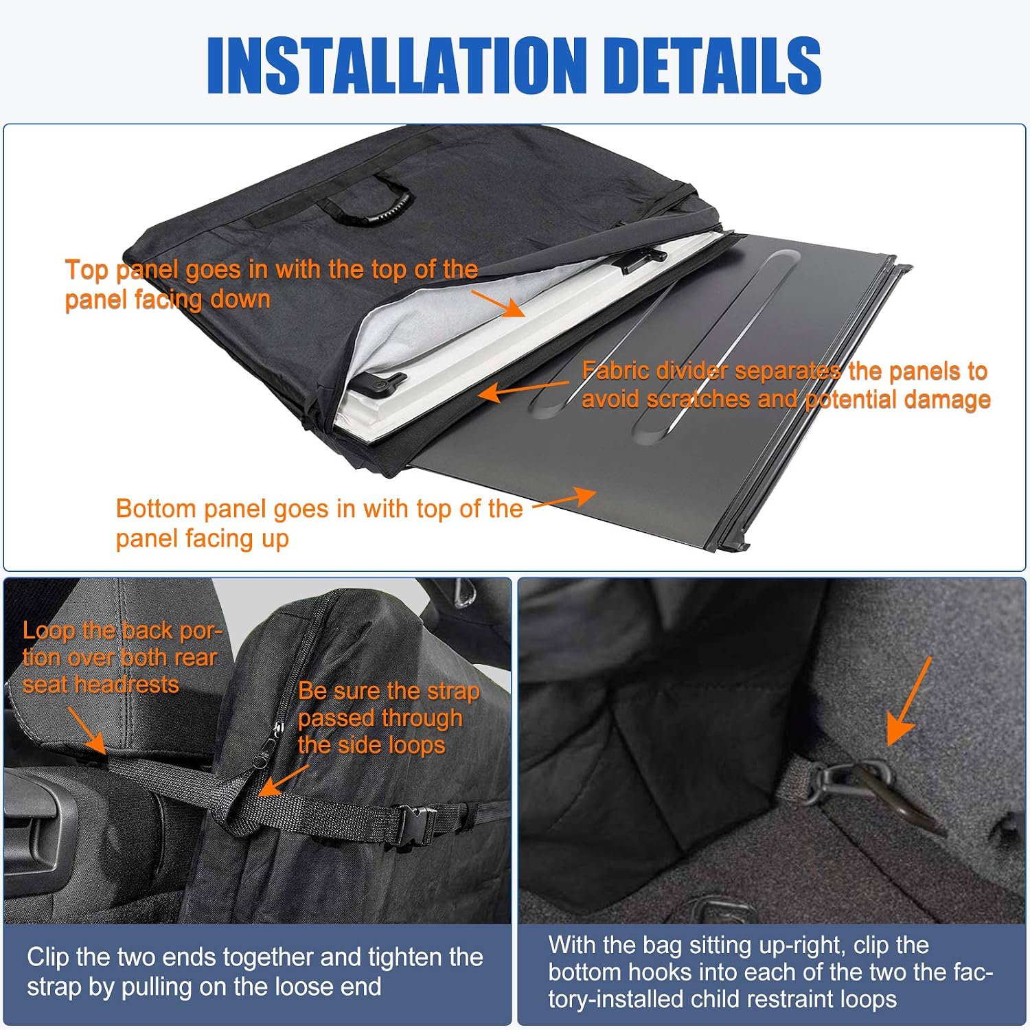 SUPAREE Freedom Panels Hard Top Storage Bag with Carry Handle for 2007-2021 Wrangler JK JKU JL JLU Sports Sahara Freedom Rubicon Unlimited 2/4 Door & 2020-2021 Gladiator JT