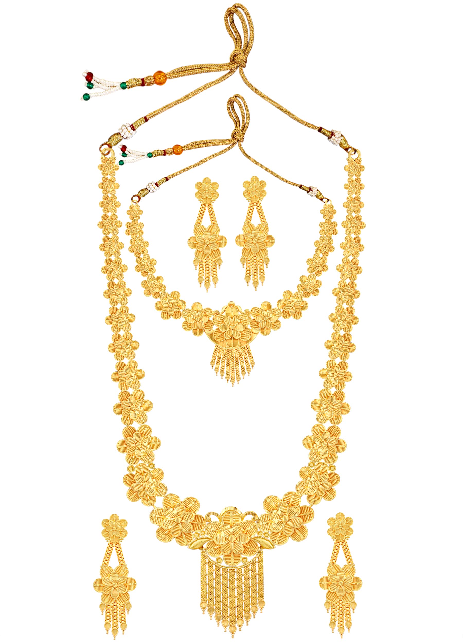 Mansiyaorange Combo Of Two Forming Floral Golden Choker And Long Rani Haar Necklace Set/Jewelry/Jualry/Necklace/Jewellery/julry Set For Women (B0BGZZJ98K) Amazon Price History, Amazon Price Tracker