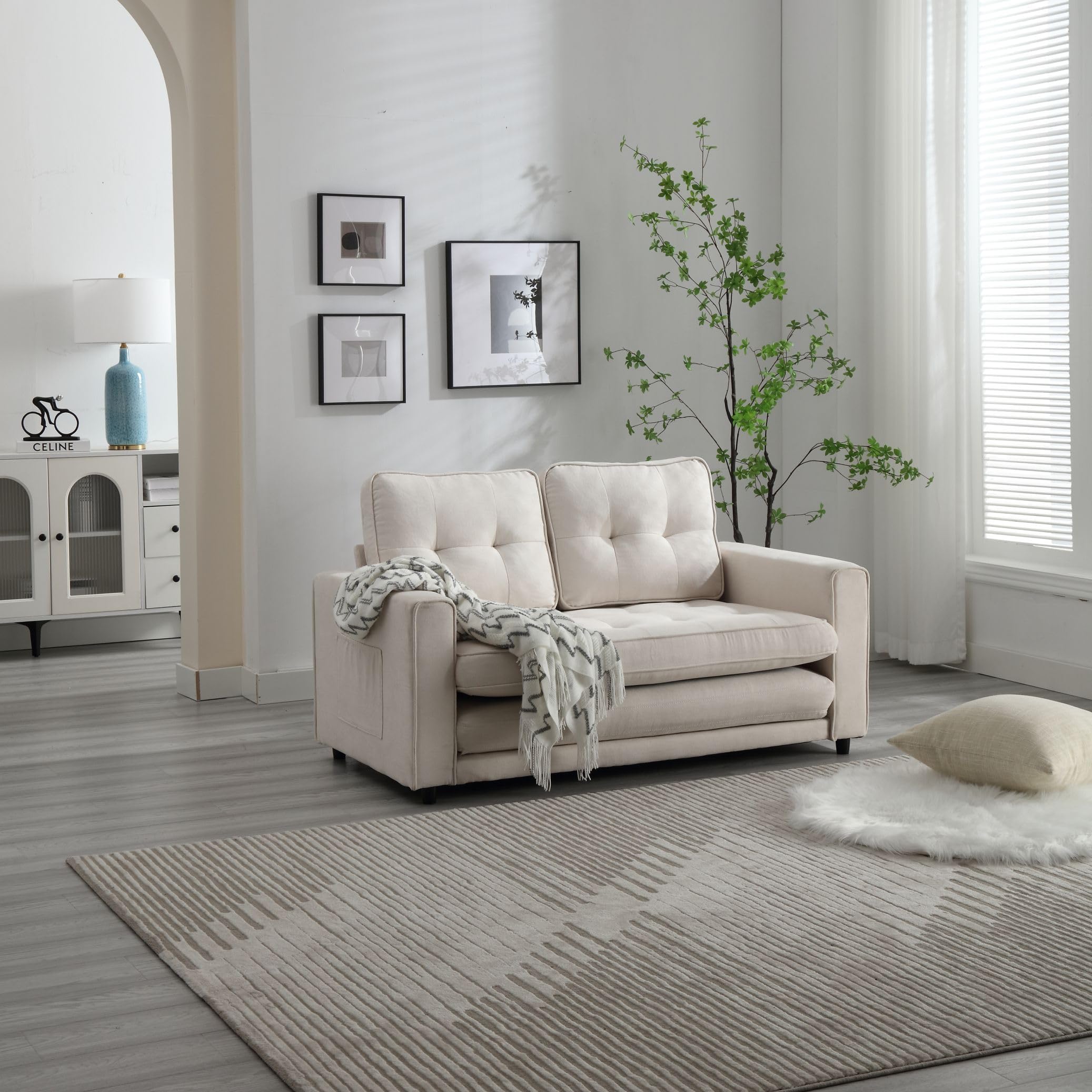 LAVHOME Sofa,Convertible Futon Sleeper sofabed,Space Saving