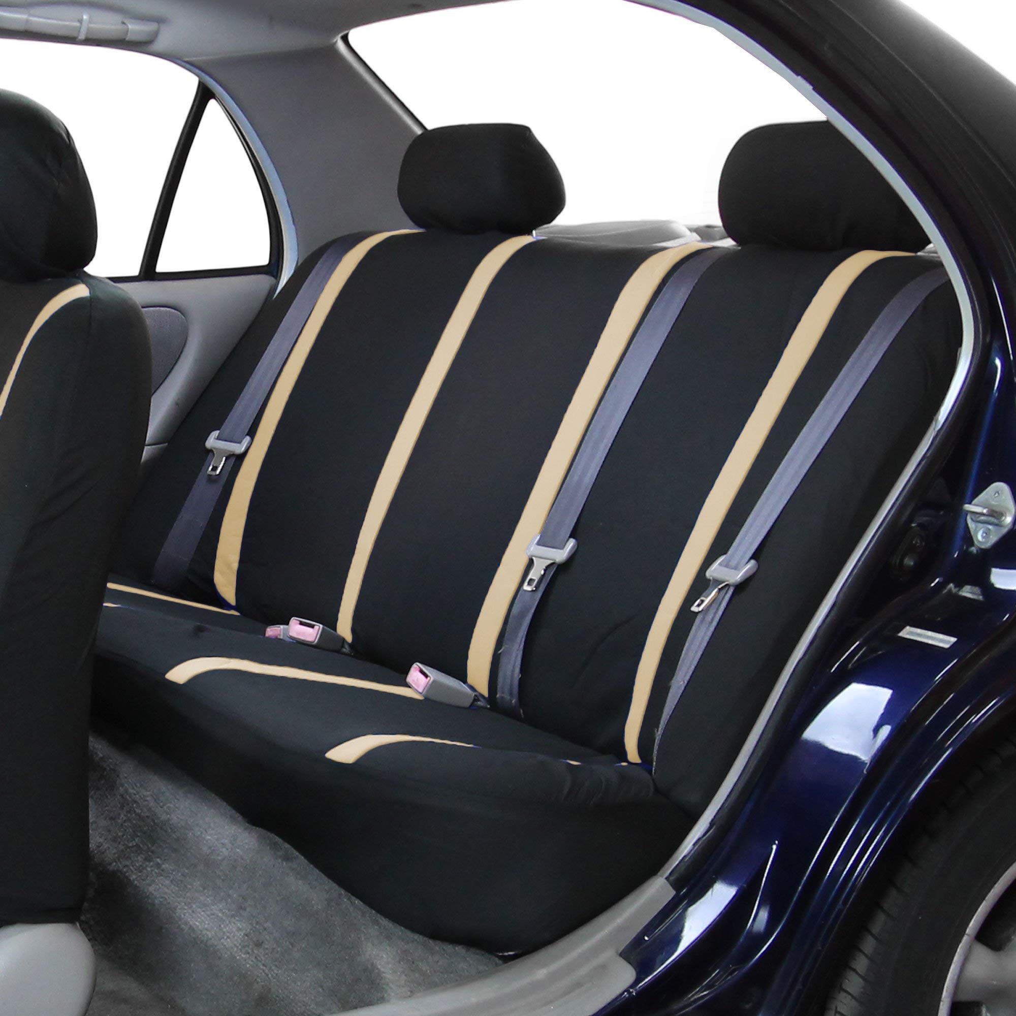 pour Nissan Leaf 2010-2023, Ensemble Complet de Housses de Siège Voiture Couverture Voiture Polycoton Tissu pour Avant et Arrière 5 Places Auto Couvre Sieges Accessoires,E-Gold