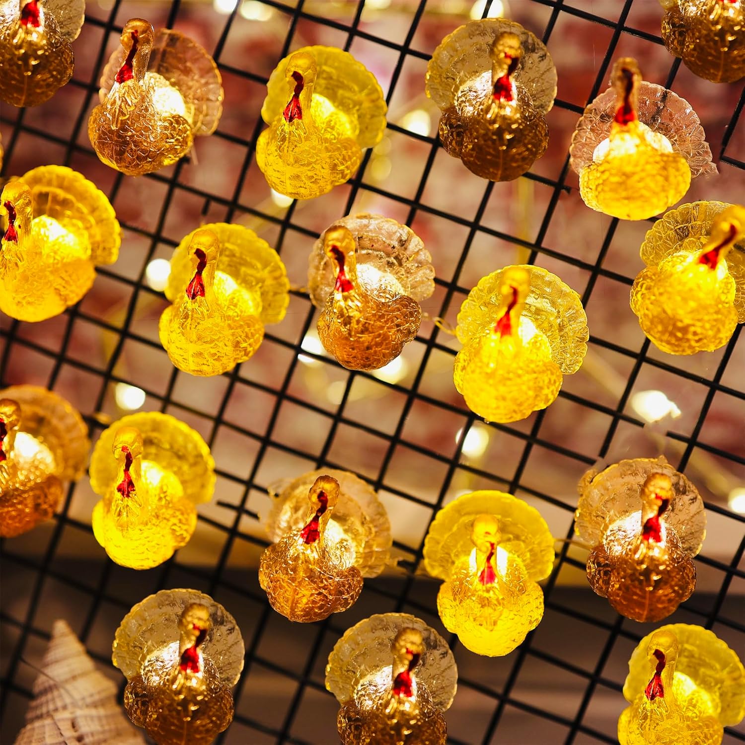 Amazon.com: Mini Turkey String Lights Thanksgiving Turkey Garland ...