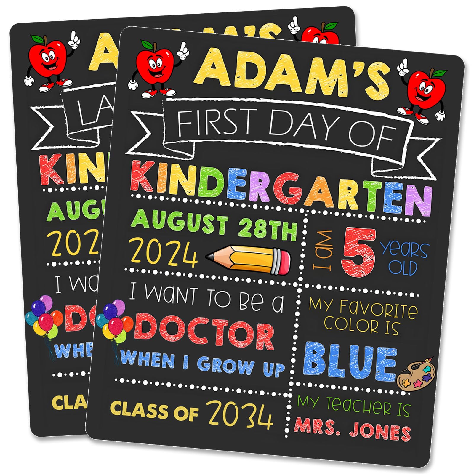 Smilelife 2024 New First And Last Day Of School Sign