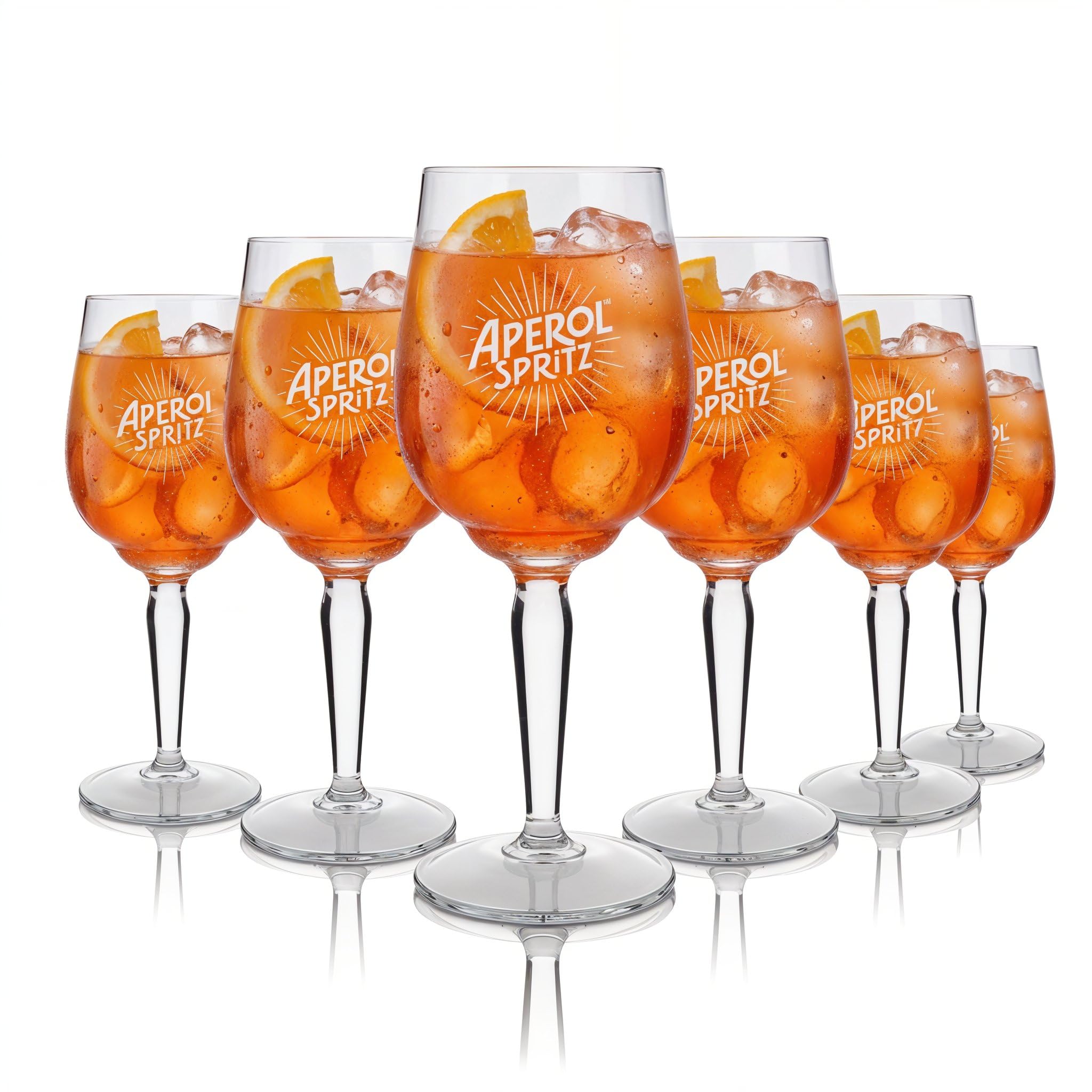 Lot de 6 verres à vin/verres à cocktail Aperol Spritz