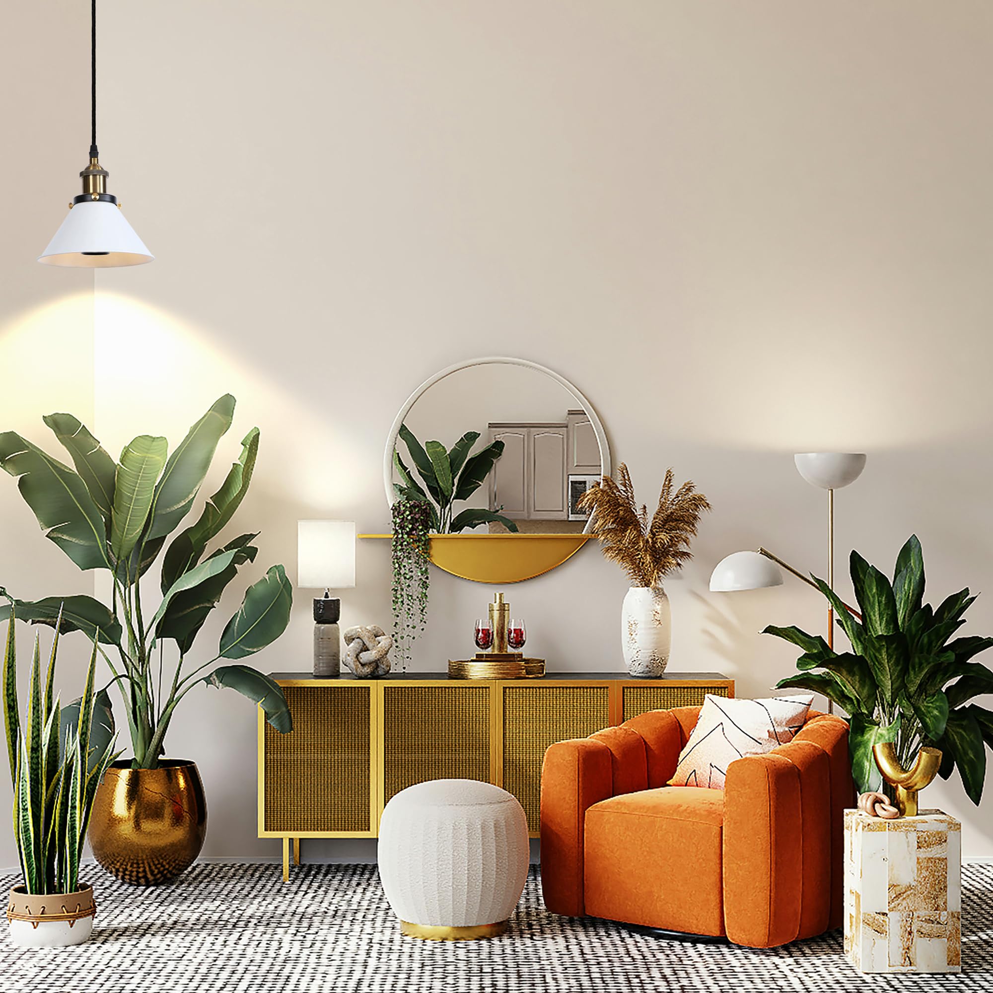 10W LED Pflanzenlampe mit hängendem System,Weiß Vollspektrum Grow Light mit 4,5 m CE-geschaltetem Steckerkabel, E27 Lampenfassung Hängende Leuchte für Gewächshaus Zimmerpflanzen,Weiß